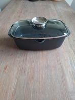 Nieuwe zelfbedruipende braadschaal met glazen deksel, Ophalen of Verzenden, Nieuw