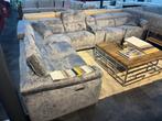 Luxe grijze relaxbankenset met bekerhouders & comfort, 125 cm of meer, Nieuw, Ophalen of Verzenden, Stof
