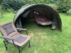 Complete nachtvis set tent,stoel en strecher, Watersport en Boten, Hengelsport | Karpervissen, Ophalen of Verzenden, Zo goed als nieuw