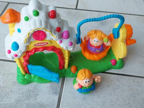 Playskool huisje + schommel en 2 poppetjes, ZGAN!, Verzamelen, Speelgoed, Zo goed als nieuw, Ophalen of Verzenden