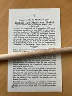 bidprentje Richard Leo Marie van Ginkel, Verzamelen, Bidprentjes en Rouwkaarten, Ophalen of Verzenden, Bidprentje
