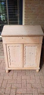 Houten secretaire met klep en deuren, Gebruikt, Met deur(en), 100 tot 150 cm, Grenenhout