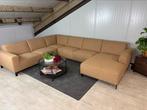 GRATIS LEVERING U-bank Lichtbruin 350x265x160 SHOWROOMMODEL, Hoekbank, Ophalen of Verzenden, Stof, Vierpersoons of meer