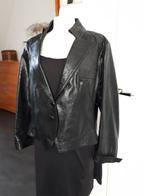 Zwart leren jack van het merk INSOLITA gevoerd, Zwart, Maat 46/48 (XL) of groter, Ophalen of Verzenden, Zo goed als nieuw