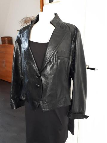 Zwart leren jack van het merk INSOLITA gevoerd  beschikbaar voor biedingen