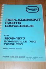 Triumph Bonneville 750 en Tiger 750 onderdelenboek 1976, Ophalen of Verzenden, Triumph