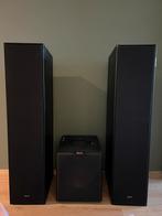 2x Klipsch Reference R-800F + Klipsch R-10sw + Denon RCD-N10, Zo goed als nieuw, 120 watt of meer, Front, Rear of Stereo speakers