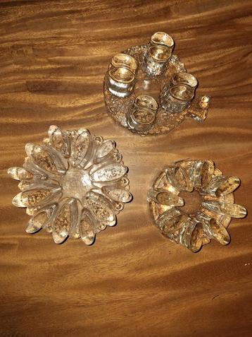 Vintage Georgshutte Rechaud Glas - 3 Stuks beschikbaar voor biedingen