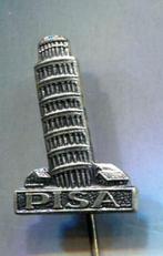 Scheve toren van PISA zilverkleurig speldje ( U_028 ), Verzamelen, Speldje of Pin, Stad of Land, Zo goed als nieuw, Verzenden