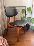 Zes vintage stoelen mid century retro hout skai, Huis en Inrichting, Stoelen, Gebruikt, Bruin, Ophalen of Verzenden, Vijf, Zes of meer stoelen