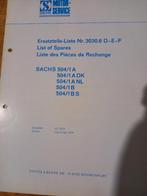 Sachs ersatzteilliste  nr 3030.6 D-E-F, Ophalen, Nieuw