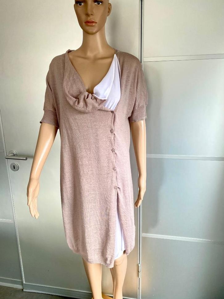 J103 Yest maat M=38 lang linnen tuniek jurk fin-gebreid, Kleding | Dames, Blouses en Tunieken, Zo goed als nieuw, Maat 38/40 (M)
