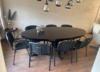 7 zwarte eettafel stoelen met armleuning, Huis en Inrichting, Ophalen, Japandi, Zwart, Zo goed als nieuw