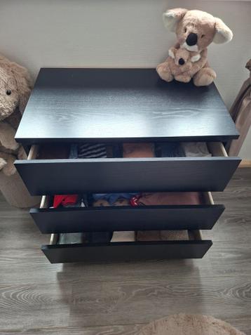 Ikea Malm Zwart met 3 lades - afbeelding 4