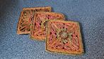 3 vintage raffia onderzetters, Huis en Inrichting, Gebruikt, Onbekend, Ophalen of Verzenden, Onbekend