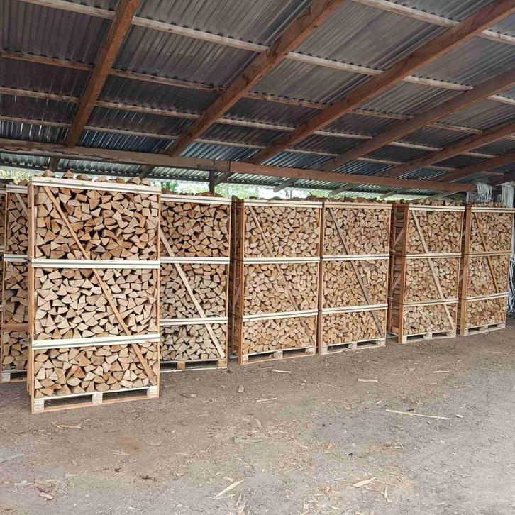 1.8 M3 ovengedroogd beuken haardhout in blokpalletkist, Tuin en Terras, Haardhout, Blokken, Beukenhout, Minder dan 3 m³, Ophalen of Verzenden