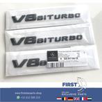 V8 BI TURBO LOGO SET ZWART E63 BITURBO EMBLEEM Mercedes E Kl, Ophalen of Verzenden, Gebruikt, Achter, Mercedes-Benz