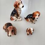 4 vintage beeldjes honden retro jaren 60 spaniel, beagle, Gebruikt, Ophalen of Verzenden, Dier