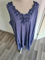 67) Te koop nieuw blauw met zilver pailetten jurk mt 56, Nieuw, Blauw, Mia moda, Jurk
