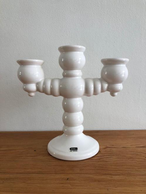 Vintage keramieken 3-arms kandelaar Guldkroken Hjo, Huis en Inrichting, Woonaccessoires | Kandelaars en Kaarsen, Zo goed als nieuw