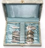 Schitterende 8-Delige Antieke Zilveren Thee Lepel Set Doos, Antiek en Kunst, Zilver, Verzenden