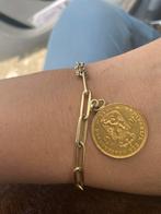 14 karaat gouden bedelarmband en gouden tientje 1898 /17.1 g, Sieraden, Tassen en Uiterlijk, Ophalen, Goud