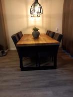 Mango houten eettafel, Ophalen, 200 cm of meer, Zo goed als nieuw, Metaal