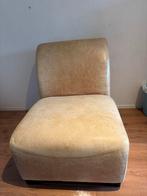 Leuk laag bankje/stoel zonder armleuning, Huis en Inrichting, Fauteuils, Ophalen, Gebruikt, 50 tot 75 cm, Leer