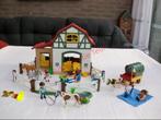 6927/6948 Playmobil Ponymanege met ponyhuifkar 100%compleet, Ophalen of Verzenden, Zo goed als nieuw, Complete set