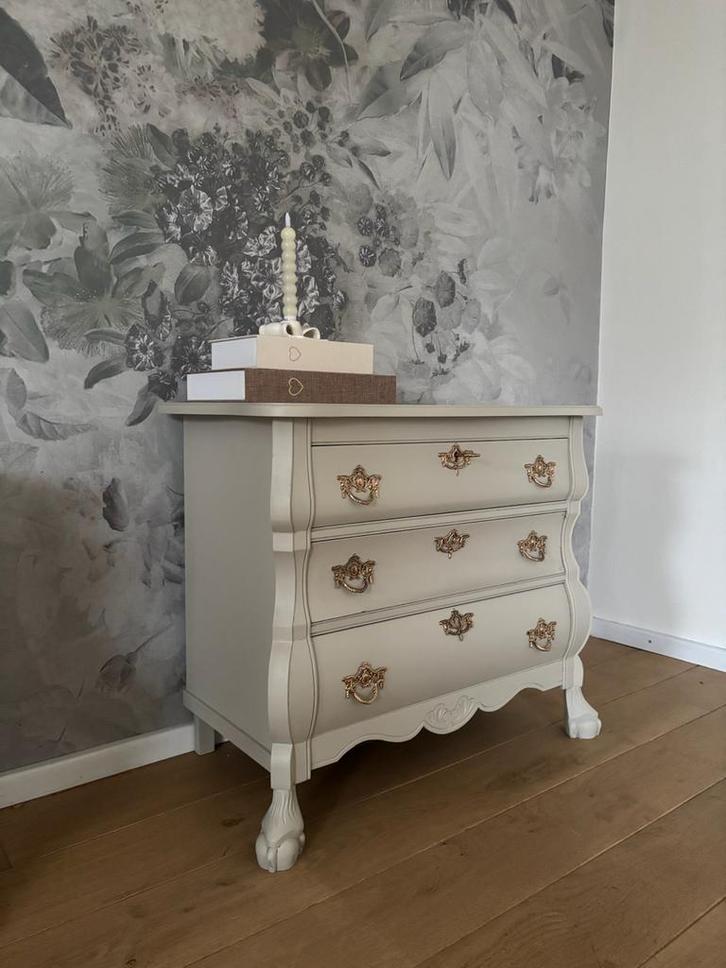 Prachtig Greige goud ladekastje / buikkastje, Huis en Inrichting, Kasten | Ladekasten, Gebruikt, Minder dan 100 cm, 50 tot 100 cm