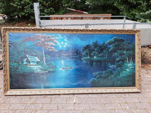 Prachtig sereen schilderij met water., Antiek en Kunst, Kunst | Niet-Westerse kunst, Ophalen