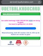 100 euro Voetbalkadocard, Tickets en Kaartjes, Kortingen en Cadeaubonnen, Eén persoon, Cadeaubon, Overige typen