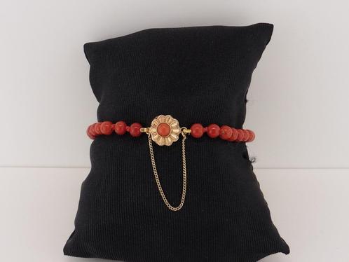 Bloedkoralen armband met gouden slot                     D10, Sieraden, Tassen en Uiterlijk, Antieke sieraden, Armband, Overige materialen