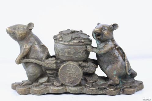bijzonder beeld geluksratten - Gepatineerd brons - China, Antiek en Kunst, Kunst | Niet-Westerse kunst, Ophalen of Verzenden
