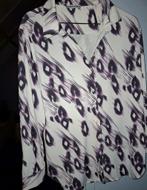 Maicazz travelstof blouse aubergine wit draagmaat 42, Kleding | Dames, Ophalen of Verzenden, Zo goed als nieuw, Maat 42/44 (L)