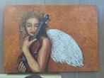 Schilderij engel viol oil on canvas, Ophalen
