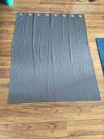 2x grijze, verduisterende gordijnen voor een gordijnroede, Ophalen, Gebruikt, Grijs, 150 tot 200 cm