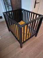 TWF box Timo - mat zwart incl onderkleed en boxkleed, Kinderen en Baby's, Boxen, Ophalen, Gebruikt, In hoogte verstelbaar