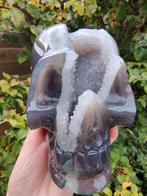 Agaat chalcedoon schedel skull, Ophalen of Verzenden, Mineraal
