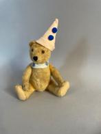 Klein antiek Steiff beertje met pierrot mutsje 20 cm lang, Ophalen of Verzenden