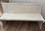 Vintage Klepbank - Wit Geschilderd, Antiek en Kunst, Antiek | Meubels | Stoelen en Banken, Ophalen