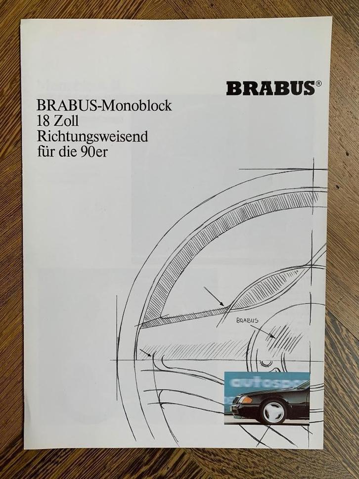 Zeldzame folder Mercedes-Benz Brabus Monoblock velgen 1990, Boeken, Auto's | Folders en Tijdschriften, Nieuw, Mercedes, Ophalen of Verzenden