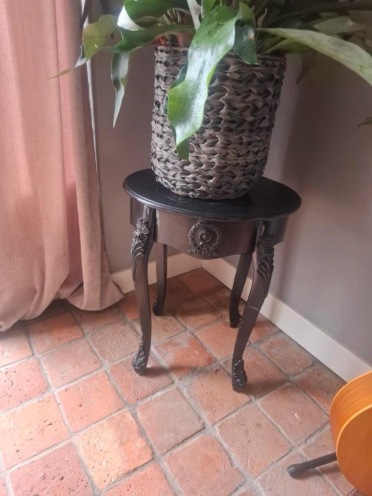 Houten Zwarte Ovale Site Table / Kastje, Huis en Inrichting, Tafels | Bijzettafels, Zo goed als nieuw, Ovaal, 60 cm of meer, 75 cm of meer