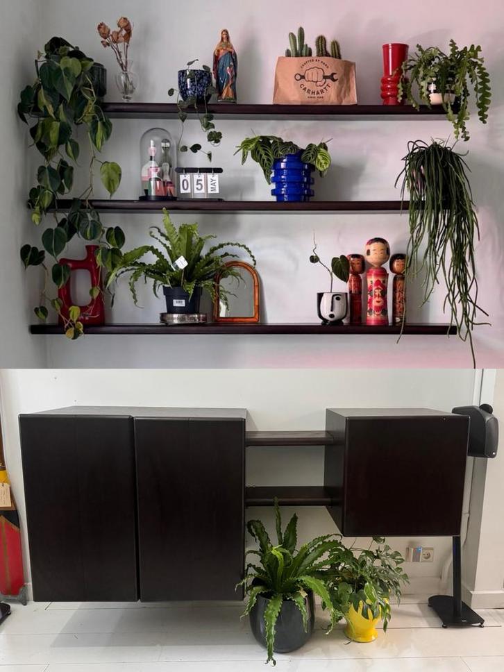 Duits design, wandmeubel kastjes + planken, Huis en Inrichting, Kasten | Wandmeubels, Gebruikt, Minder dan 100 cm, 150 tot 200 cm