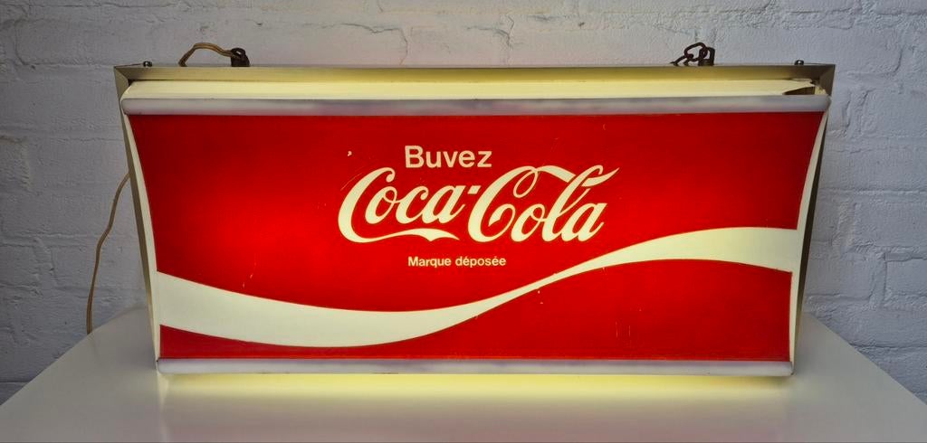 Originele, vintage Coca-Cola lichtbak, Verzamelen, Ophalen of Verzenden, Gebruikt, Lichtbak of (neon) lamp