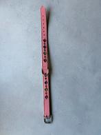Roze lederen halsband met bijbehorende riem, Ophalen of Verzenden, Zo goed als nieuw