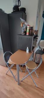 Kleine eettafel met 2 stoelen, Ophalen, Gebruikt, Twee, Bruin