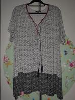 Zwart Wit Shirt Tuniek met roze bies 3XL 56 58, Ophalen of Verzenden, Zo goed als nieuw, Zwart, Blouse of Tuniek