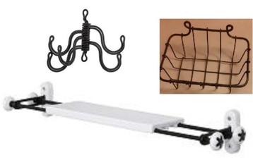 Ikea VISEN keramiek wit planchet/ badkamer zwart ijzer set beschikbaar voor biedingen