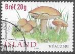 IJSLAND Bréf 20gr. / 42 Kr. zegel Eetbare paddenstoelen 2002, Verzenden, IJsland, Gestempeld